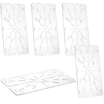 Zubebe 6 Pcs Plastic Drain Shelf for Food Pan - Clear Grate
