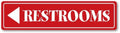 GRX1124 Aluminum Sign LARGE 24 in x 6 in - RESTROOMS Arrow Left