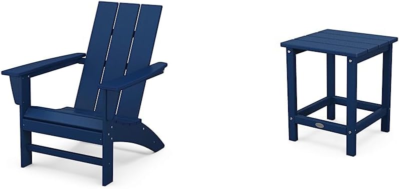 POLYWOOD Modern Adirondack Chair & Long Island Side Table Set