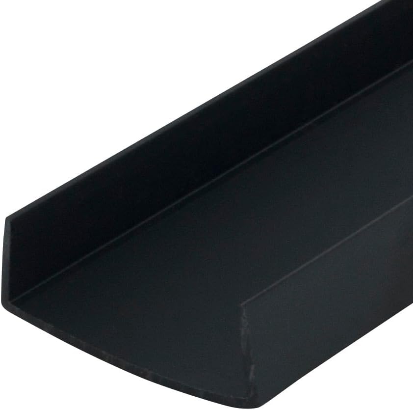 Outwater Plastics Black Styrene Plastic U Channel for Edging
