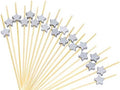 ONLYKXY Silver Star Bamboo Cocktail Picks - 20 Pack