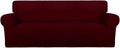 PureFit Super Stretch Sofa Slipcover - Stretchy Wine Sofa Protector