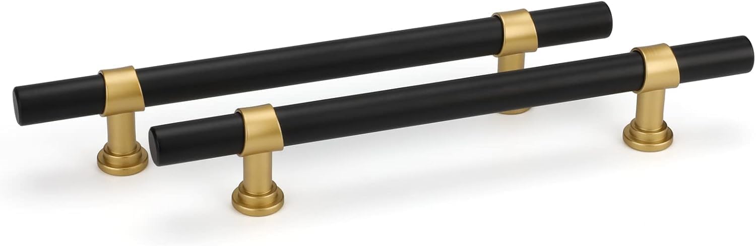 Modern Black and Gold Cabinet Pulls for Stylish Home Decor