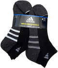 adidas Men's Low Cut Socks 6 Pack for Shoe Size 6-12 Black