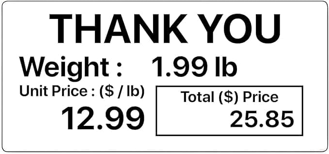 VisionTechShop LST-8060 Label 55 x 25 mm for Thermal Printers