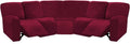 ULTICOR 7-Piece L Shape Sectional Recliner Sofa Covers - Velvet Fit