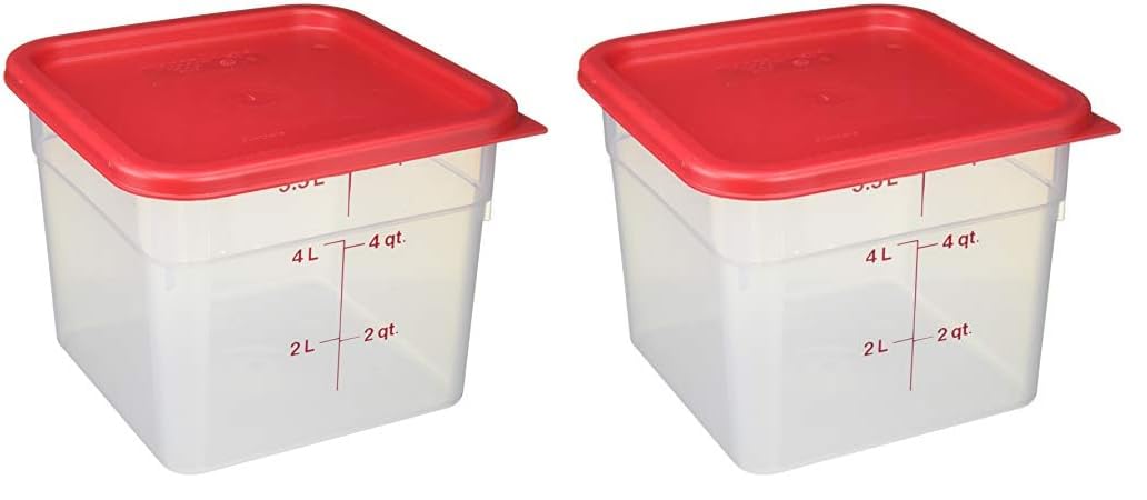 Cambro 6SFSPP190 CamSquare Storage Container, 6 qt with Lid