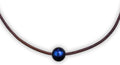 925 Silver Necklace Pendant with Leather Cord - Timeless Pearl Style