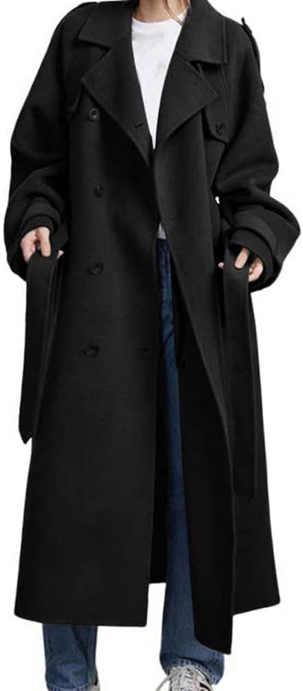 Chouyatou Women's Winter Double Breasted Wool Coat for Style