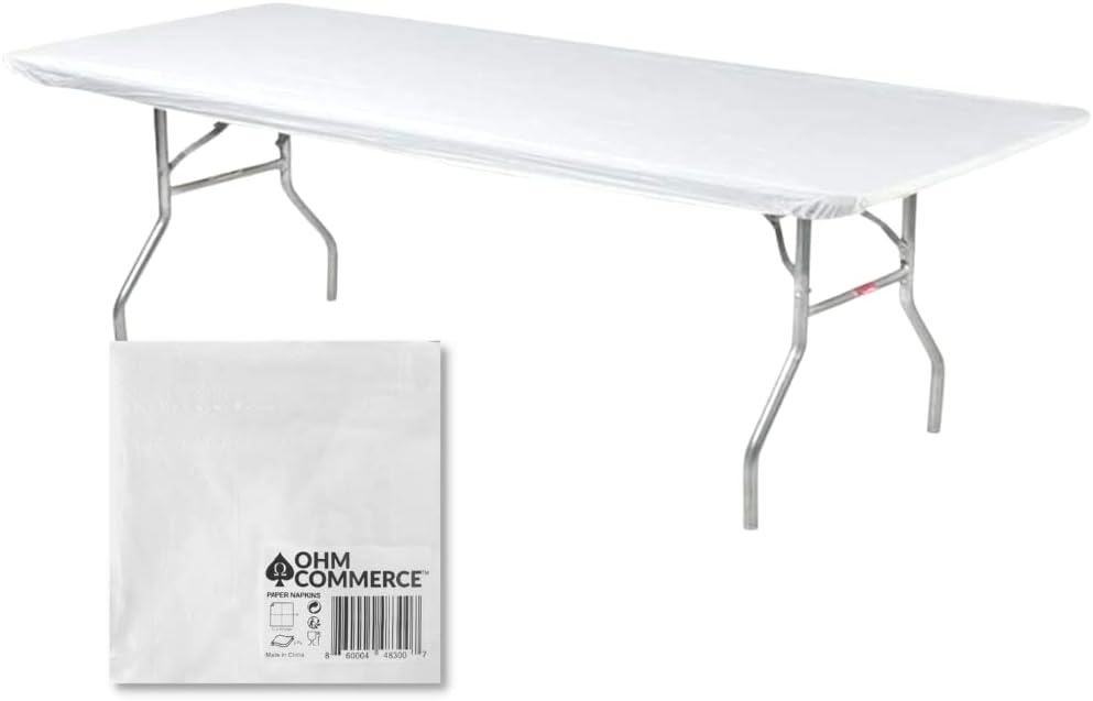 Kwik-Covers 6ft Rectangular Plastic Table Covers Bundle of 5