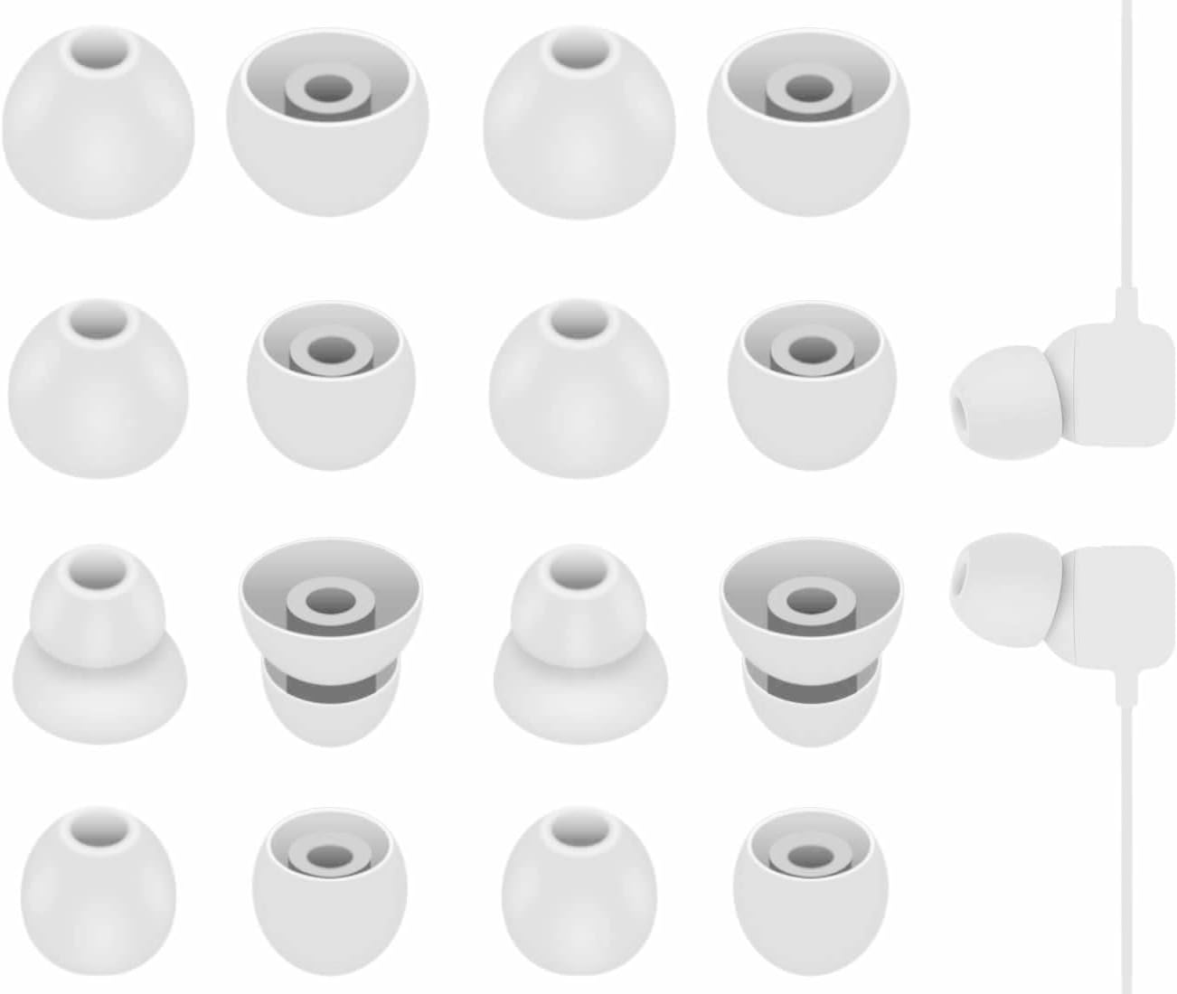 8 Pairs Flexible Silicone Ear Tips for Beats Flex - Gray