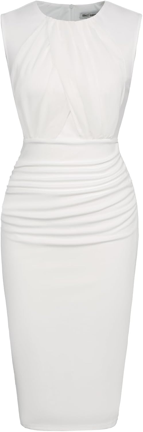 Stylish GRACE KARIN Women's Ruched Bodycon Dress for Summer Fun
