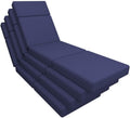 Chaise Lounge Cushions Outdoor 72 x 21 x 4 in - Thick Waterproof Set