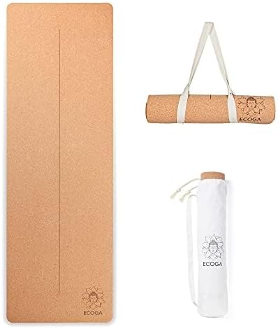 5mm Cork Yoga Mat - Non Slip Eco-Friendly - Align Marks