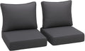 Outdoor Deep Seating Cushion Set 24 in x 24 in Grey - 2-Pack