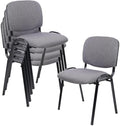 Waiting Room Stackable Fabric Guest Chairs 5-Pack - Ergonomic Support