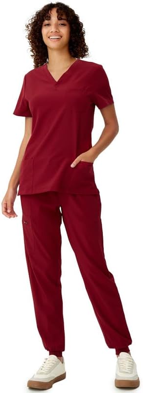 Women's V-Neck Scrubs Top & Cargo Pants Set for Professionals