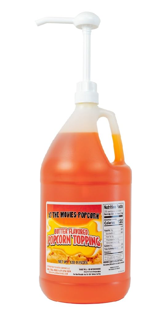 Delicious Buttery Popcorn Topping with Pump, 1 Gallon