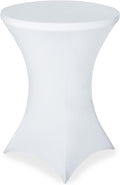 FestiCorp White Spandex Cocktail Table Cover - Stretchy & Stylish for Parties!
