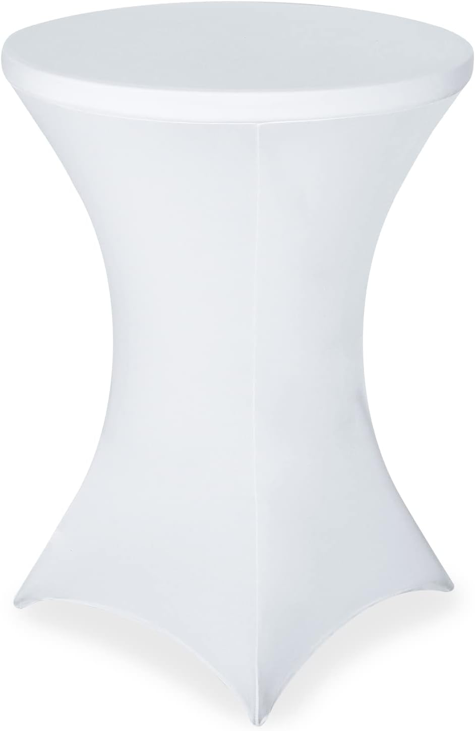FestiCorp White Spandex Cocktail Table Cover - Stretchy & Stylish for Parties!