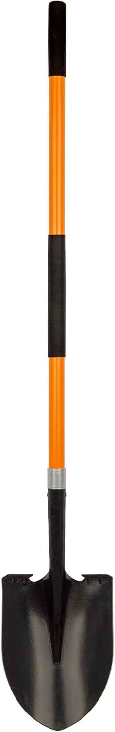 Heavy Duty Metal Shovel with Fiberglass Handle for Digging