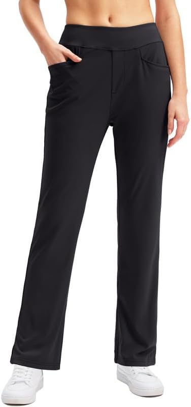 SANTINY Women's Golf Pants with 3 Pockets for Casual Wear