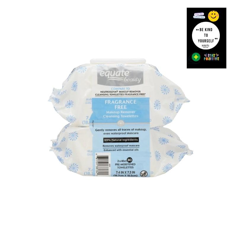 Equate Fragrance-Free Makeup Remover, 2 Packs - Gentle Cleanse!