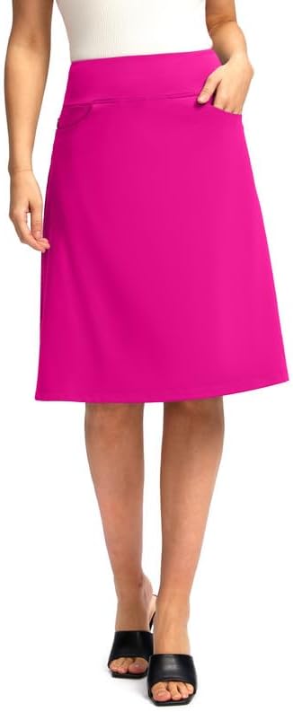 Viodia 25 Inch Knee Length Skorts for Women with Pockets