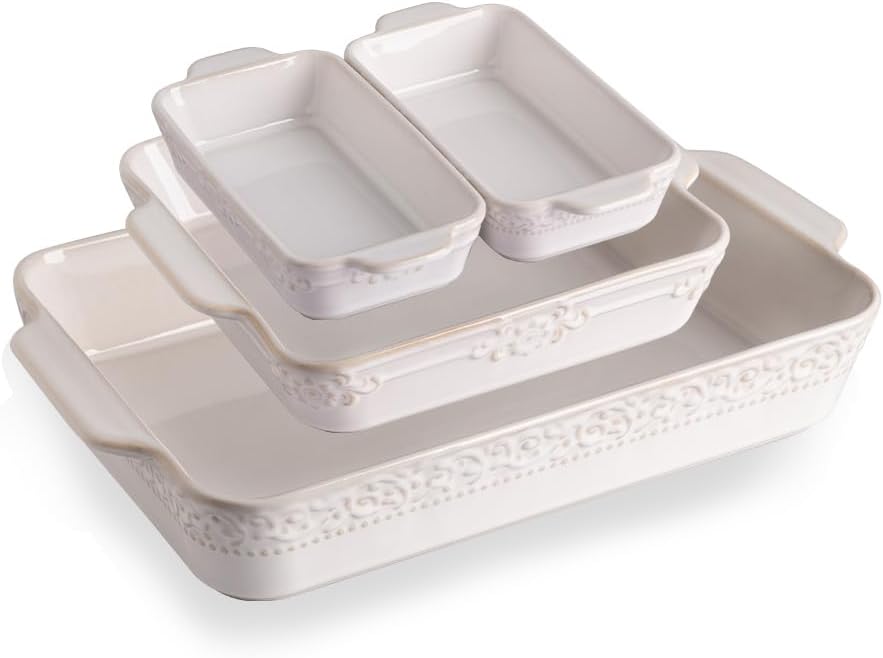 Sweejar Casserole Dishes Set of 4 for Oven and Daily Use