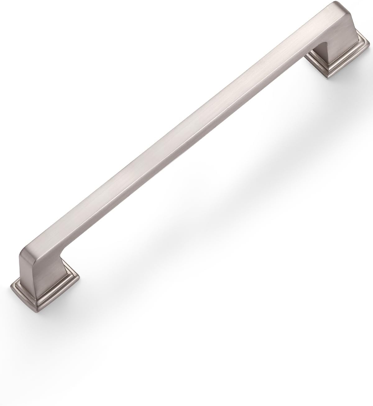 Brushed Nickel Cabinet Pulls Square 5 in (128mm) for Modern Kitchens