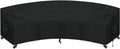 120L Curved Outdoor Sectional Sofa Cover - Waterproof Black