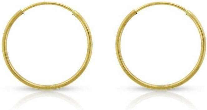 14k Solid Gold Endless Hoop Earrings for Everyday Elegance