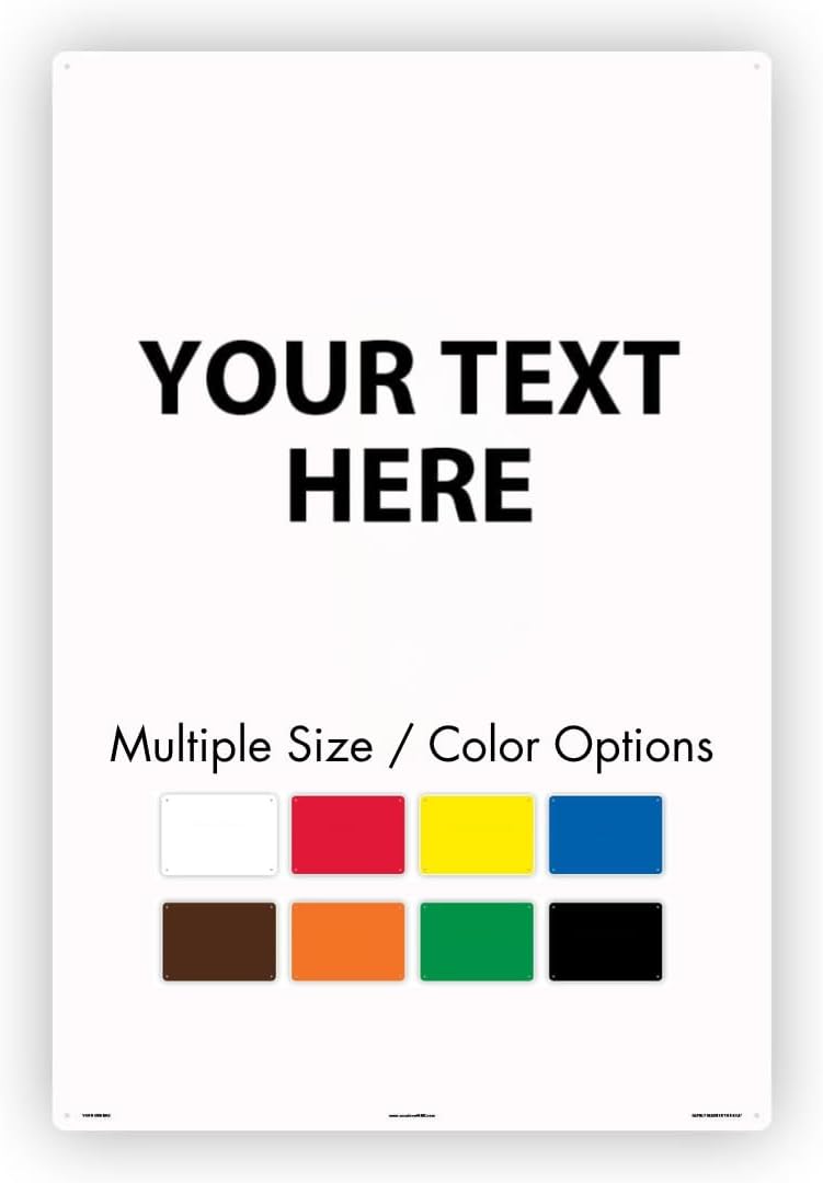 Custom Metal Sign Personalized Message for Home or Office Use