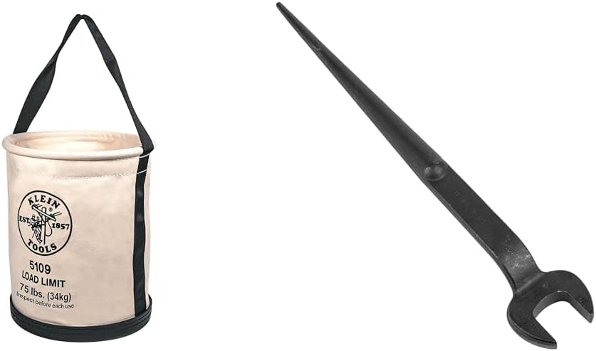 Klein Tools Canvas Bucket and Spud Wrench for Heavy Loads