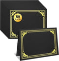 80 Packs Certificate Holders Black with Gold Foil Border - Durable
