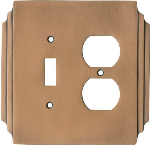 Antique Copper Art Deco Light Switch Cover for Elegant Spaces