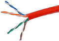 1000ft Red Cat5e Plenum UTP Solid Copper 24AWG 350MHz - High Speed