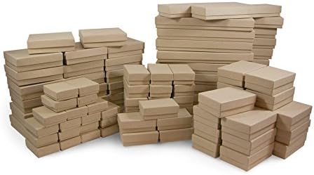 100-Pack Cotton Filled Cardboard Jewelry Boxes for Gifts & Storage
