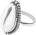 Cowrie Ring For Women Girls 925 Sterling Silver - Beachy Statement