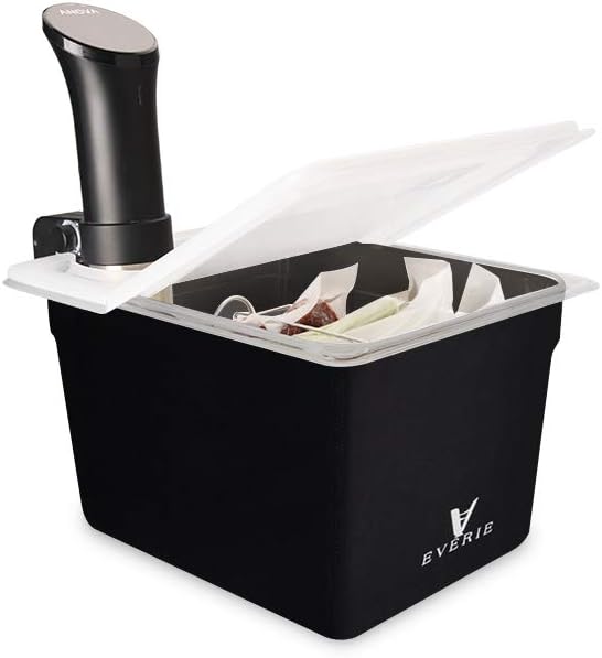 Everie Sous Vide Container 12 Quarts with Collapsible Lid and Rack