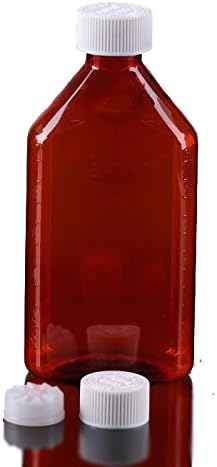 Pharmacy Oval Bottle Amber 12 oz with Secure CR Caps Included