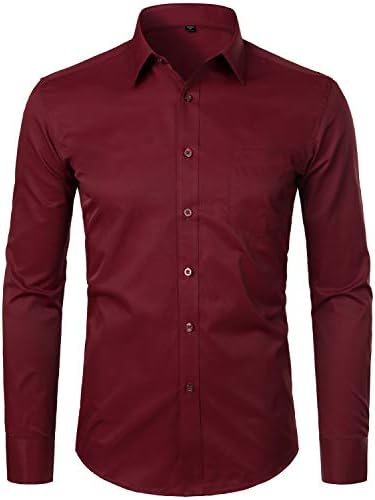 ZEROYAA Men's Long Sleeve Dress Shirt for Casual and Formal Wear