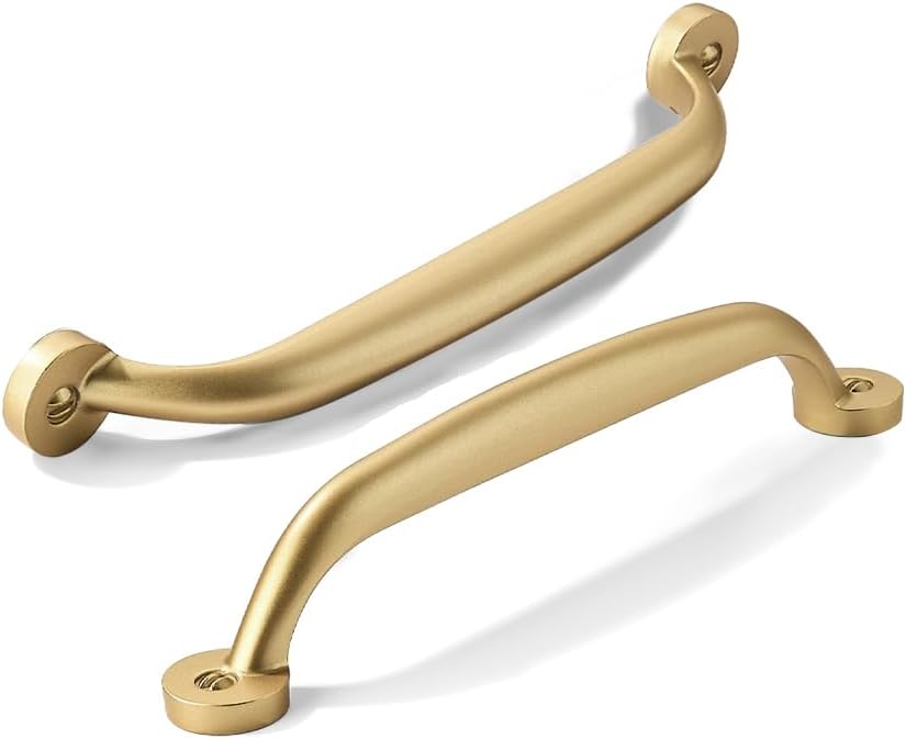10 Pack 6 inch Hole Center Brushed Gold Cabinet Pulls for Home