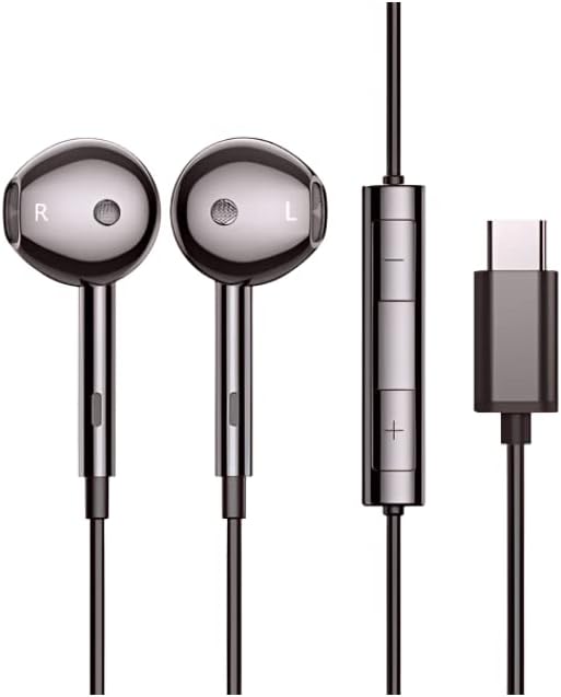 HiFi USB C Earbuds for Samsung Z Flip4, Crisp Sound & Mic