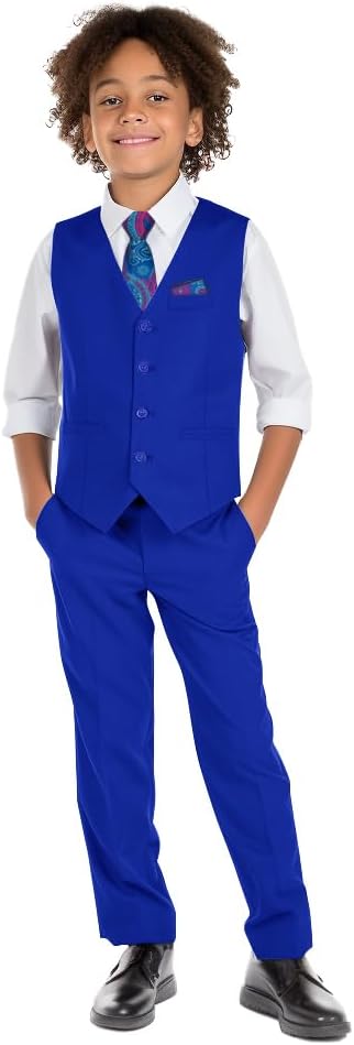 Boys' 6-Piece Formal Slim Fit Suit Set for Special Occasions