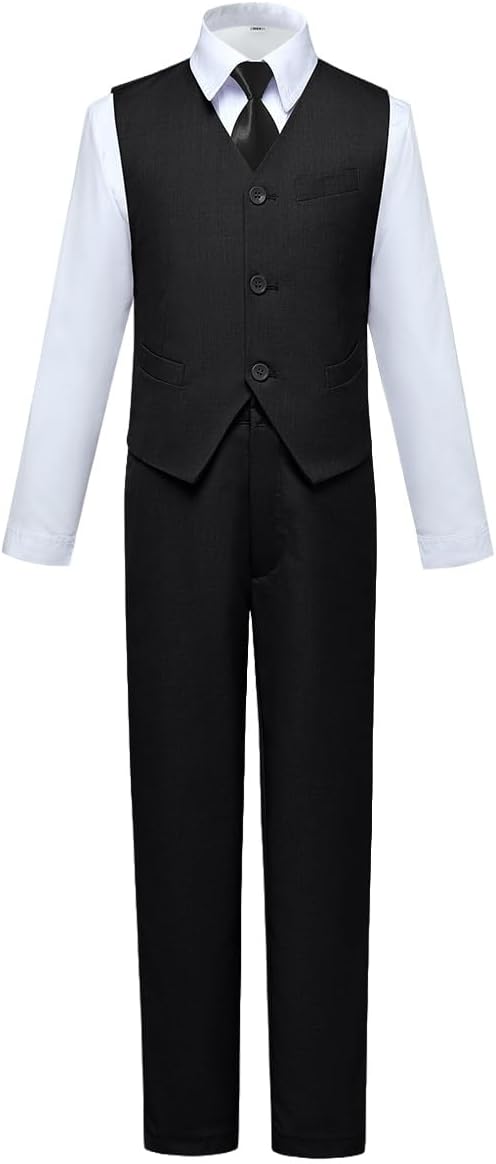 Visaccy Boys Slim Fit Dress Clothes for Special Occasions