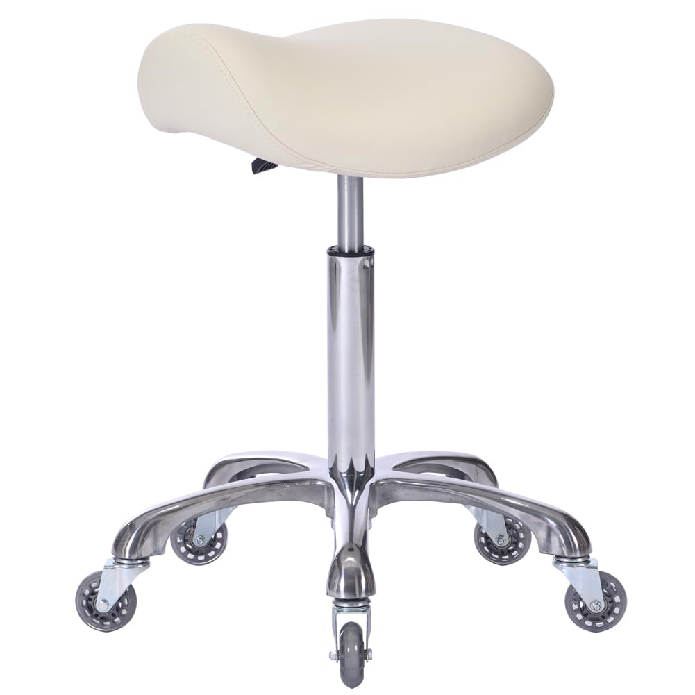 Professional Saddle Stool with Wheels for Comfort and Support
