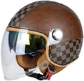 Dual Visor 3/4 Open Face Helmet for Men & Women - DOT Retro Half