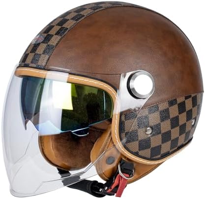 Dual Visor Open Face Motorcycle Helmet for Men & Women - DOT Approved
