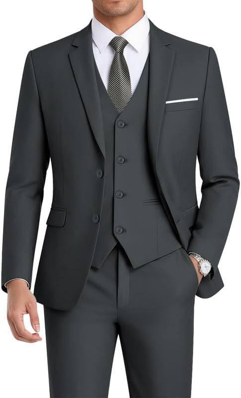 WEEN CHARM Men's Slim Fit 3-Piece Suit Set for Any Occasion